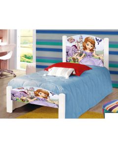 Cama Infantil Solteiro Adesivada Princesa Sofia