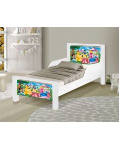 Mini Cama Infantil As Princesas Adesivada com Colchão