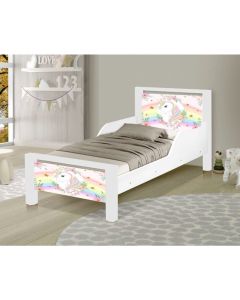 Mini Cama Infantil Unicórnio Adesivada com Colchão