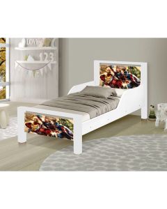 Mini Cama Infantil Heróis Adesivada com Colchão
